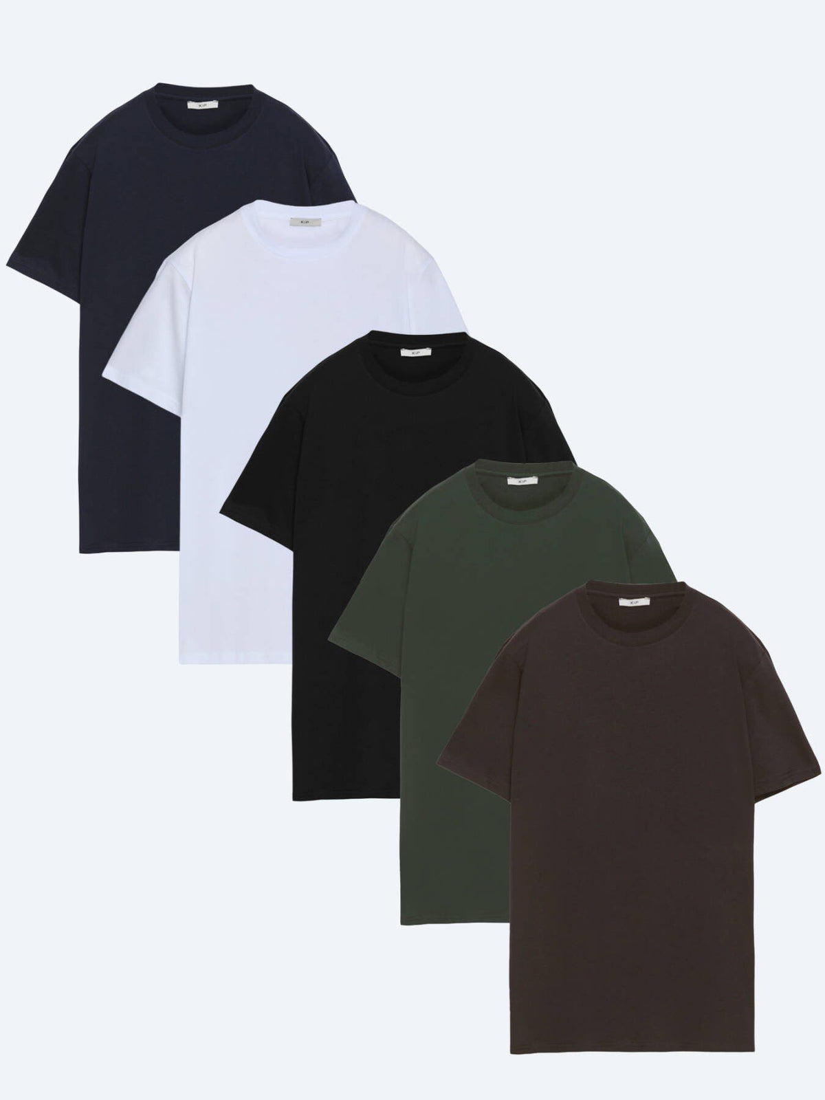5er-Pack einfarbige T-Shirts aus 100 % Baumwolle