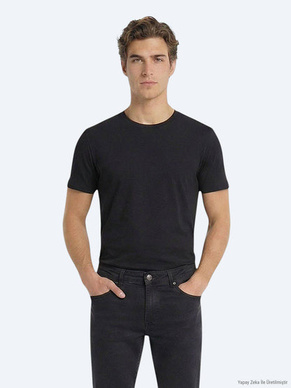 5er-Pack einfarbige T-Shirts aus 100 % Baumwolle