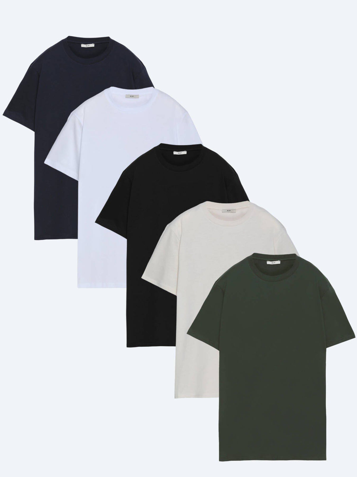5er-Pack einfarbige T-Shirts aus 100 % Baumwolle