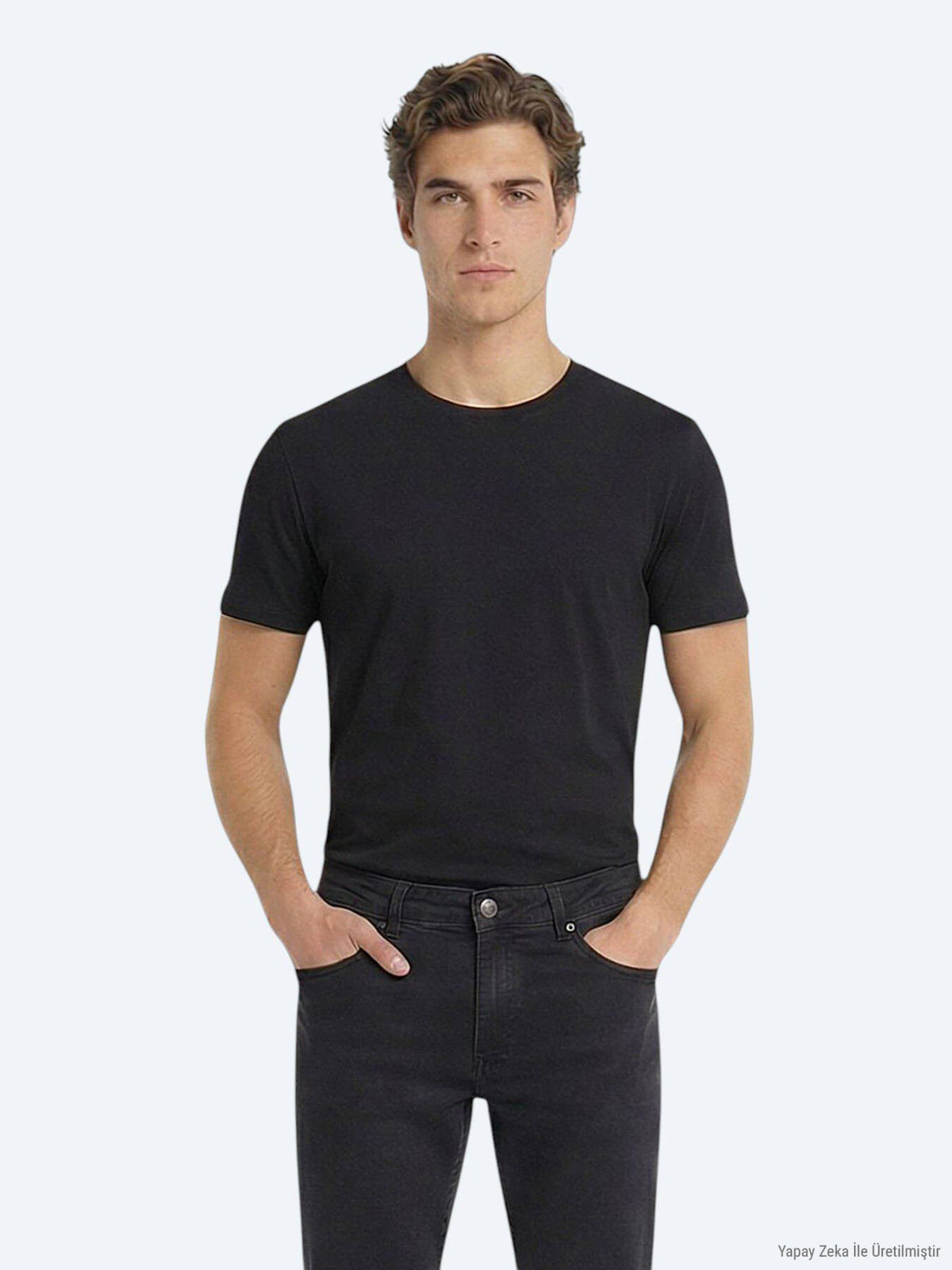 5er-Pack einfarbige T-Shirts aus 100 % Baumwolle