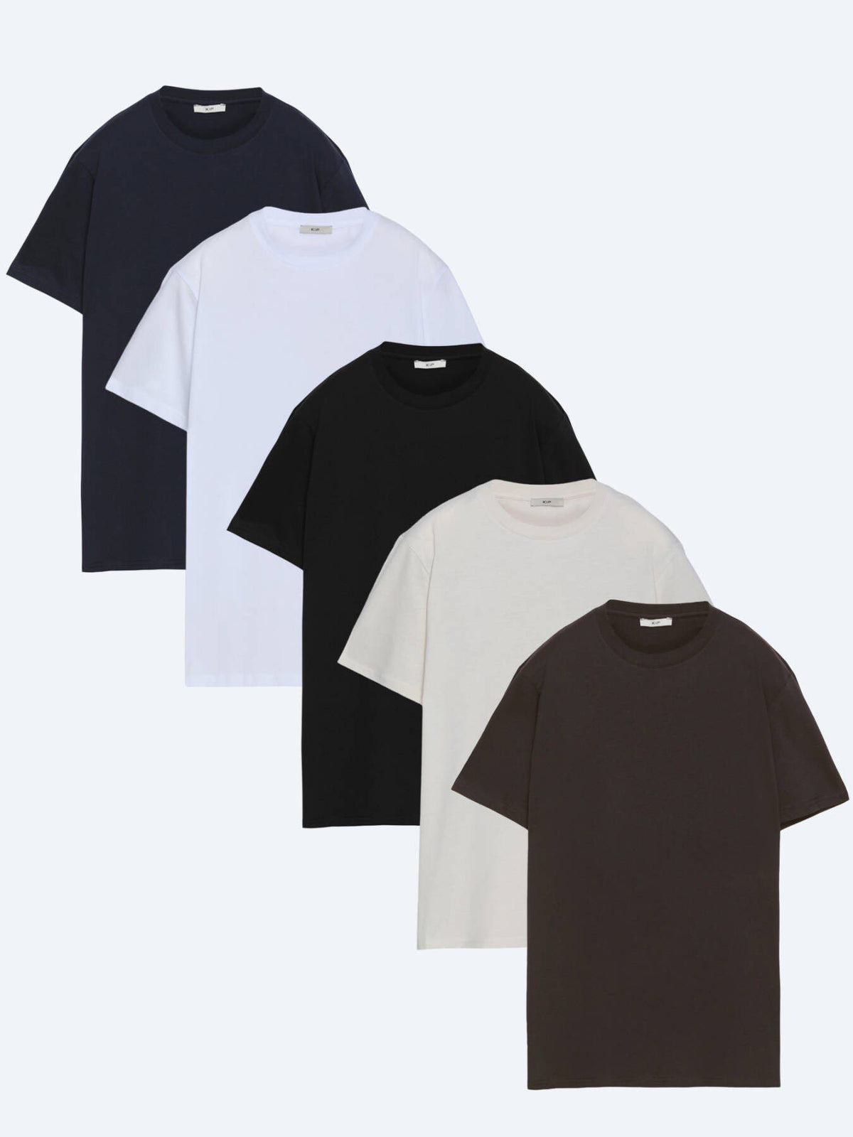 5er-Pack einfarbige T-Shirts aus 100 % Baumwolle