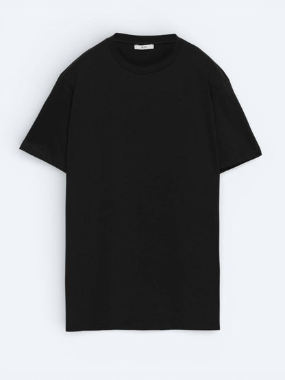 Schwarzes 5er-Pack einfarbige T-Shirts aus 100 % Baumwolle