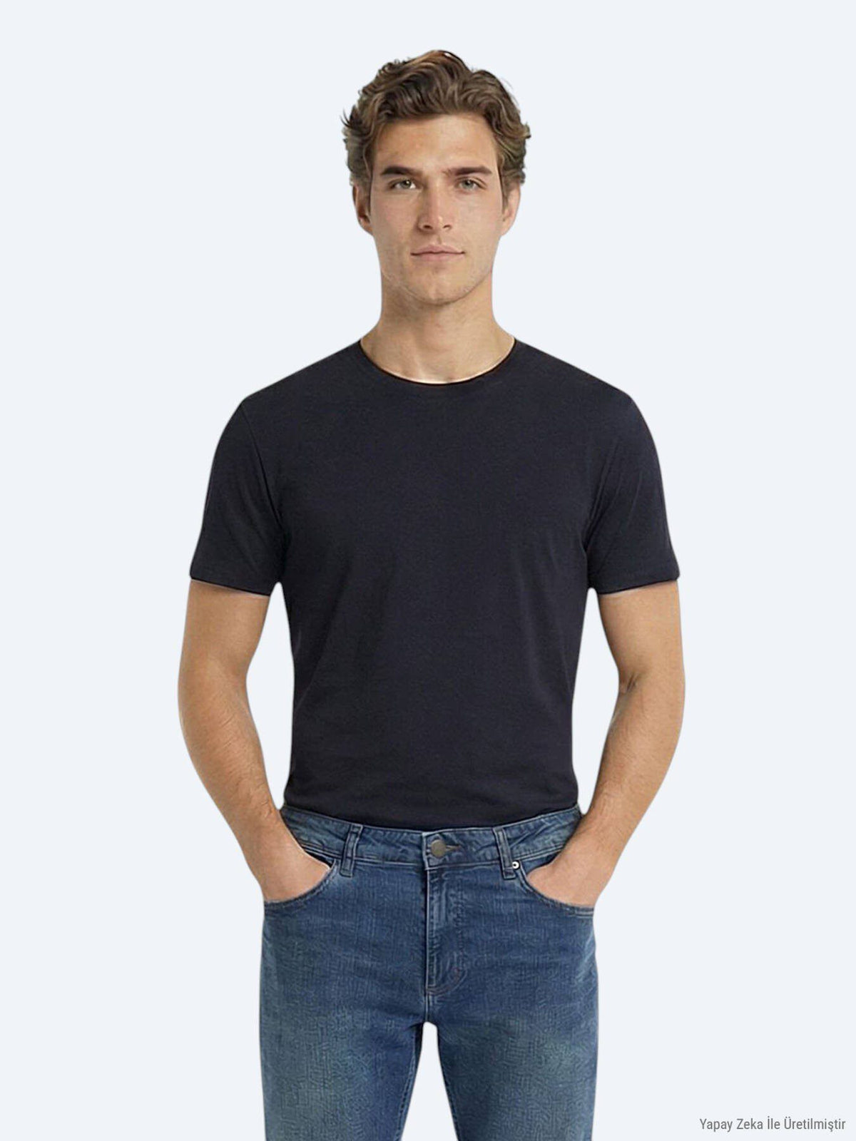 5er-Pack einfarbige T-Shirts aus 100 % Baumwolle