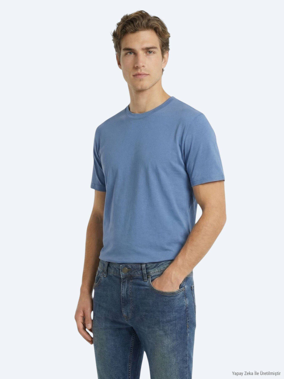 5er-Pack einfarbige T-Shirts aus 100 % Baumwolle