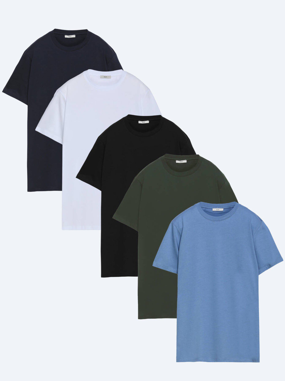 5er-Pack einfarbige T-Shirts aus 100 % Baumwolle