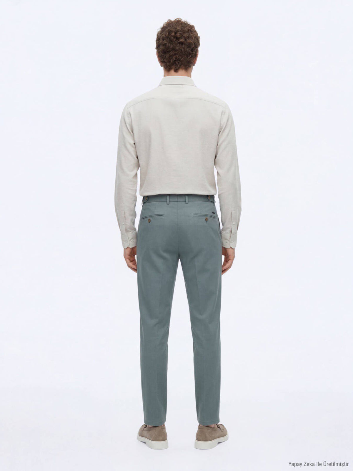 Mint Gewebe Regular Fit Casual Baumwollhose