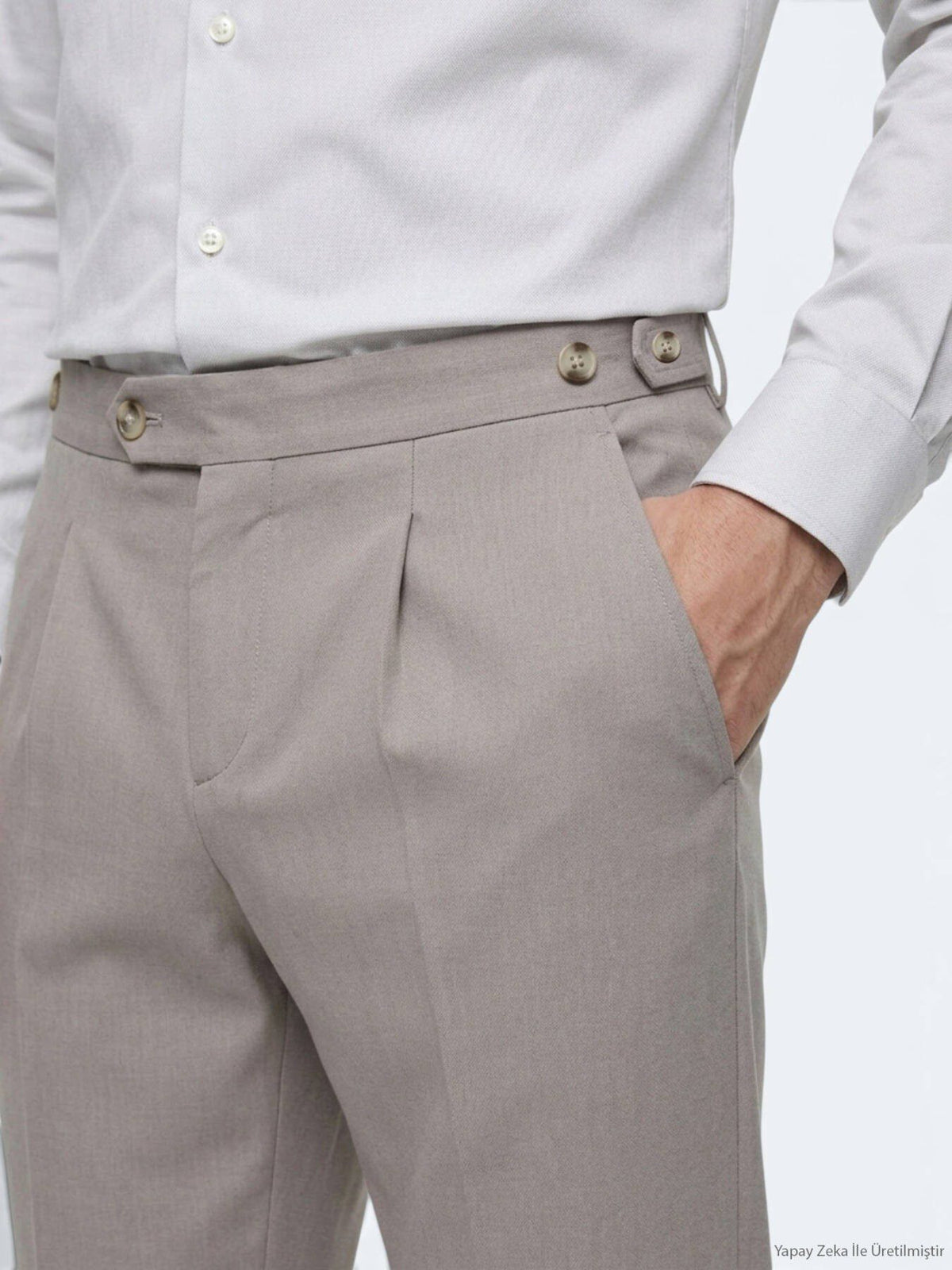 Edel Gewebte Regular Fit Baumwollhose