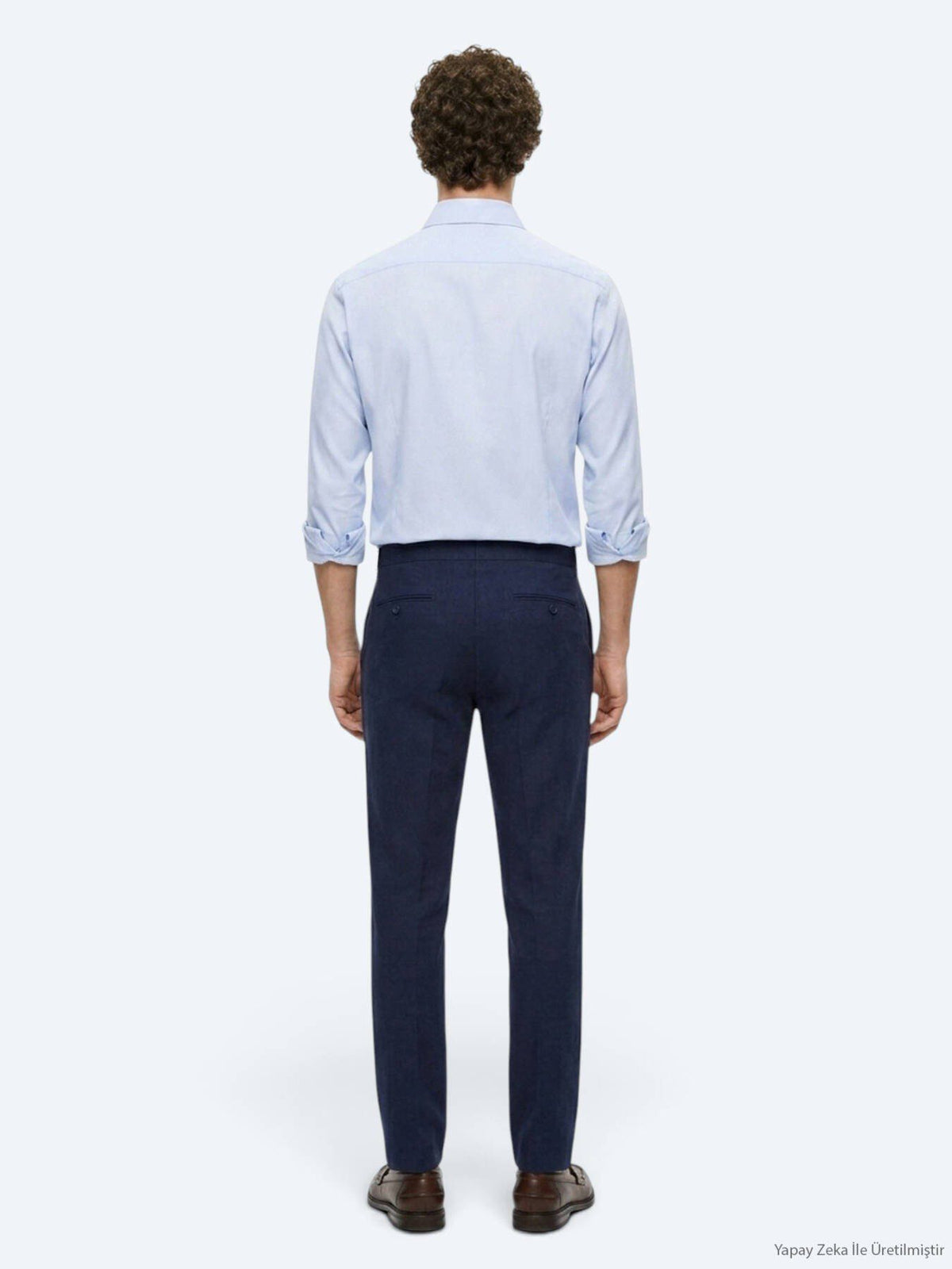 Marineblaue Baumwoll-Mix Hose Regular Fit