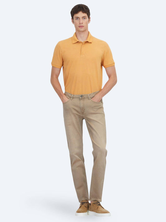 Buff Slim Fit Denim Baumwollhose