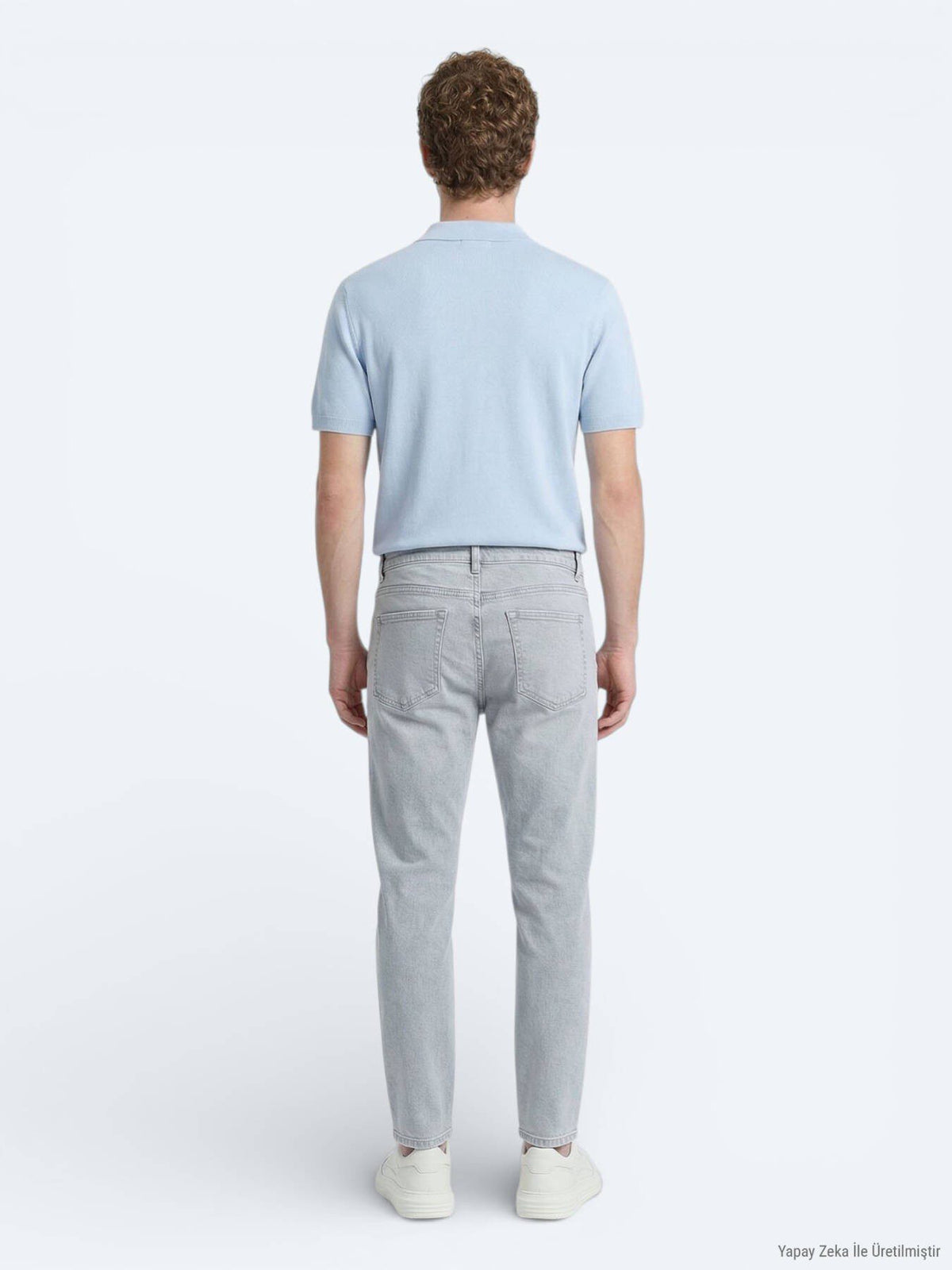 Blaue Slim Fit Denim Baumwollhose