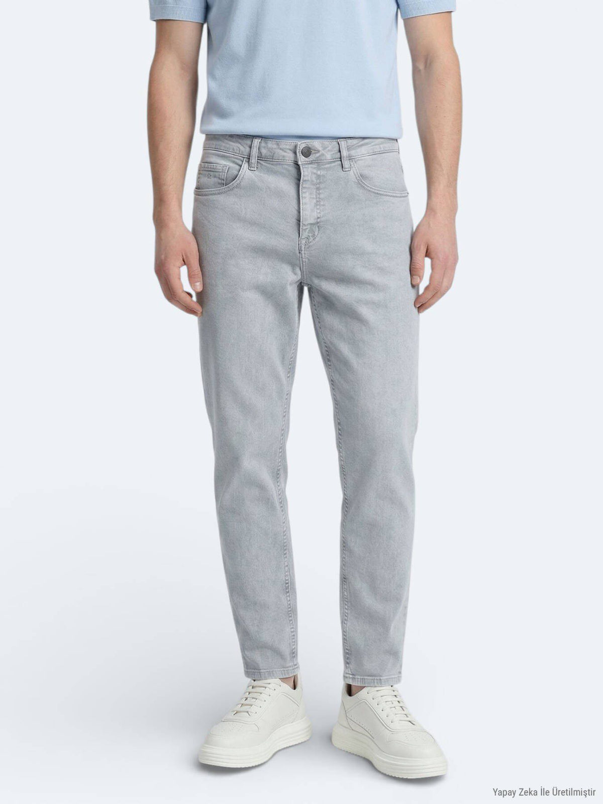 Blaue Slim Fit Denim Baumwollhose
