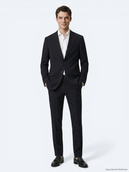 Schwarzer gestreifter Anzug modern fit