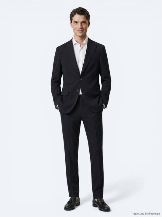 Schwarzer gestreifter Anzug modern fit