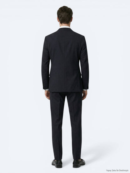 Schwarzer gestreifter Anzug modern fit
