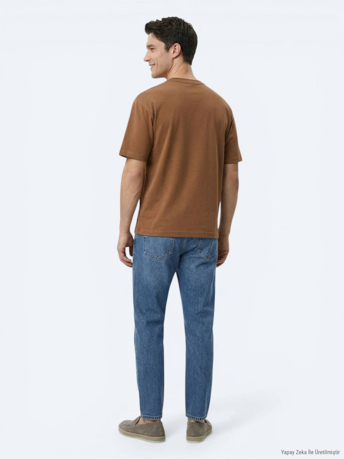 Braunes schlichtes 100% Baumwoll-T-Shirt