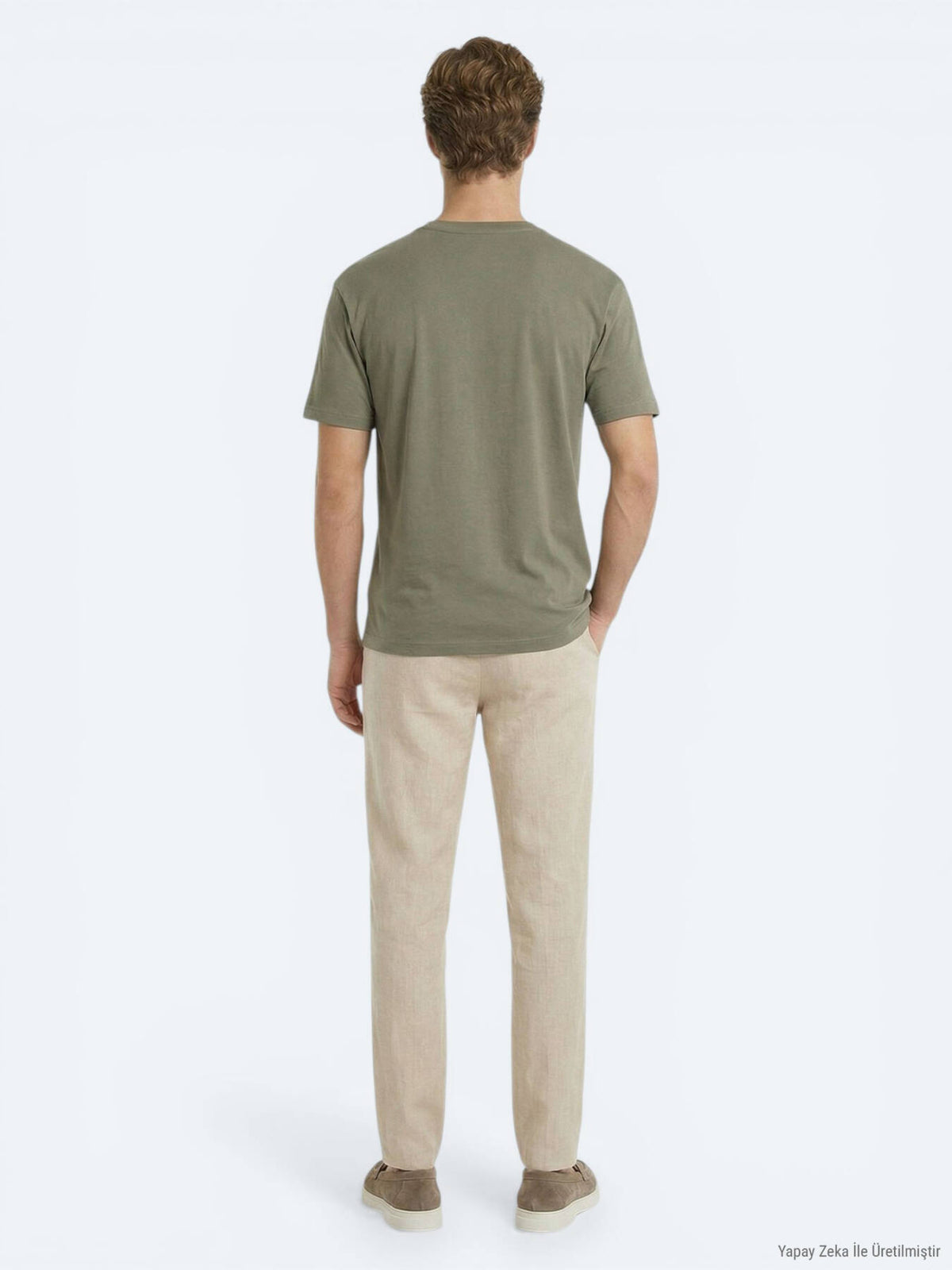 Khaki Unifarben 100% Baumwoll T-Shirt