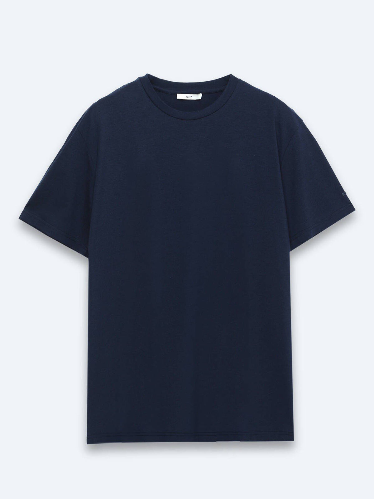 Marineblaues Baumwollmix T-Shirt