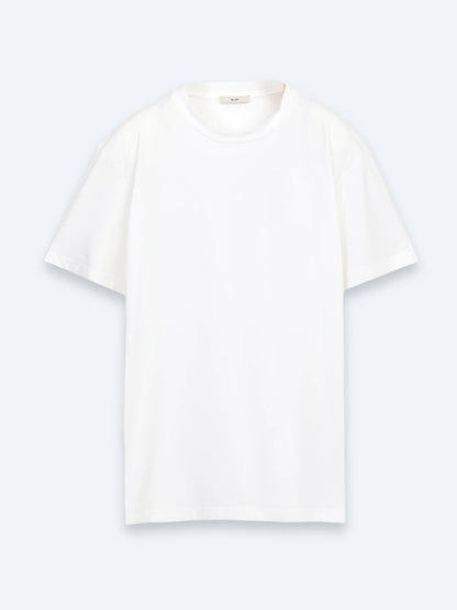 Weißes Baumwoll-Misch-T-Shirt