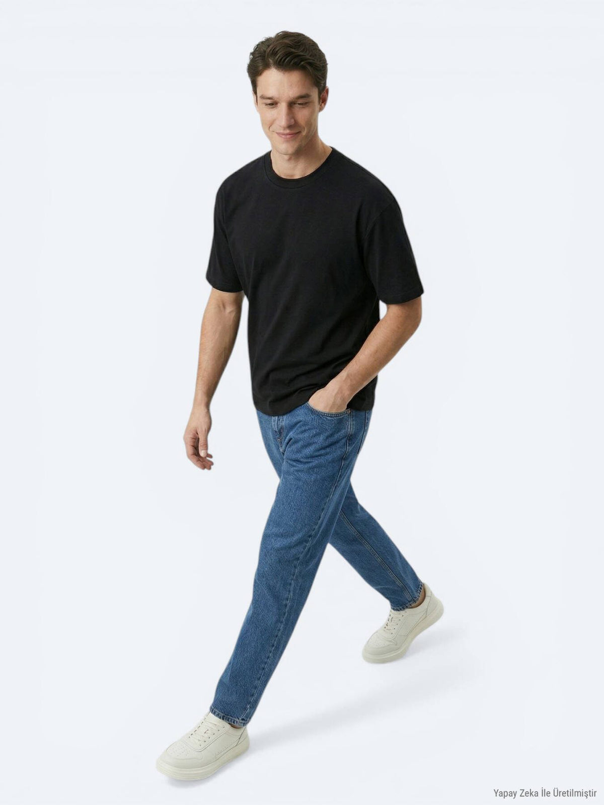 Schwarzes schlichtes 100% Baumwoll-T-Shirt
