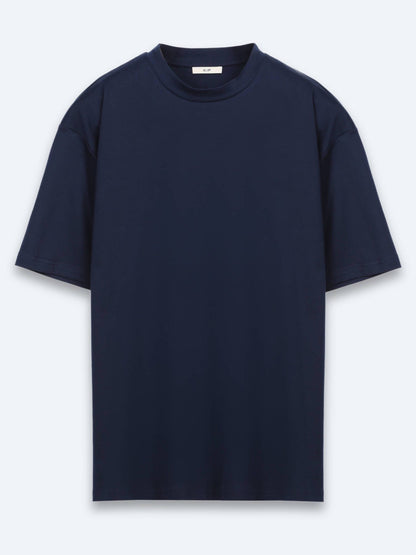 Marineblaues schlichtes 100% Baumwoll-T-Shirt