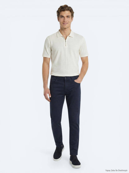 Beige gemustertes Baumwoll-T-Shirt