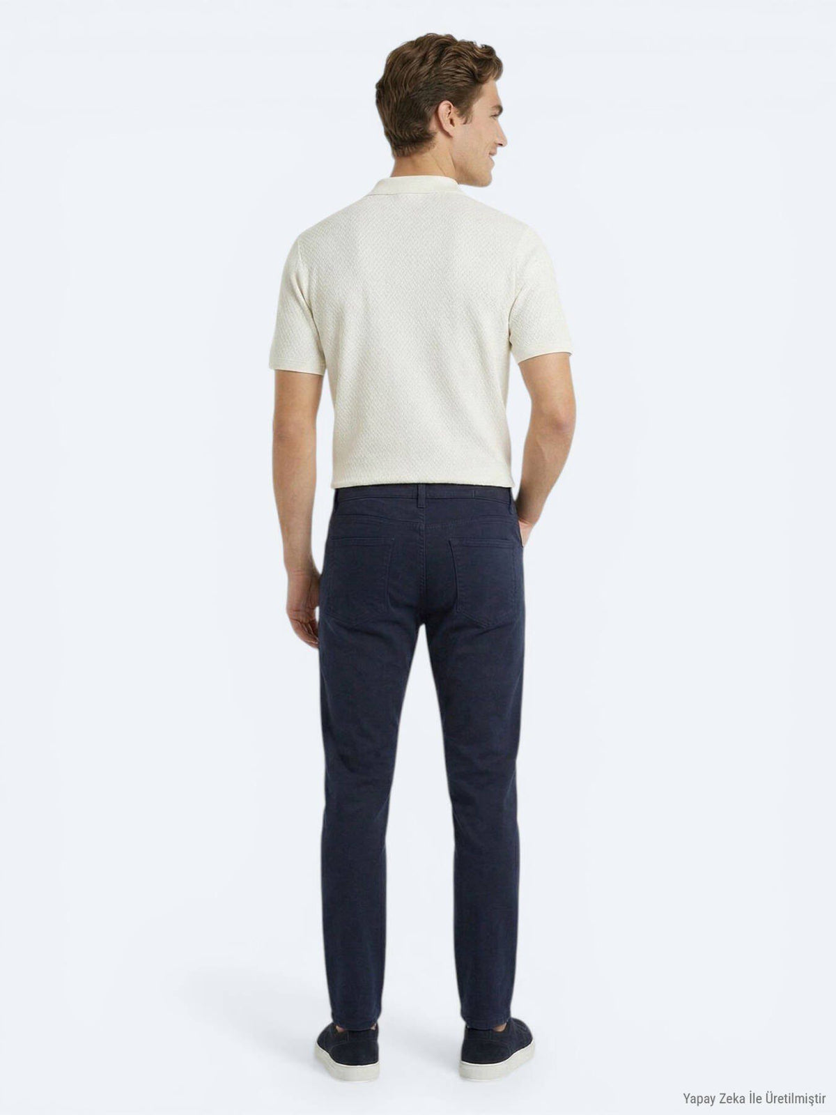 Beige gemustertes Baumwoll-T-Shirt
