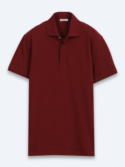 Bordeaux Unifarben 100% Baumwoll T-Shirt