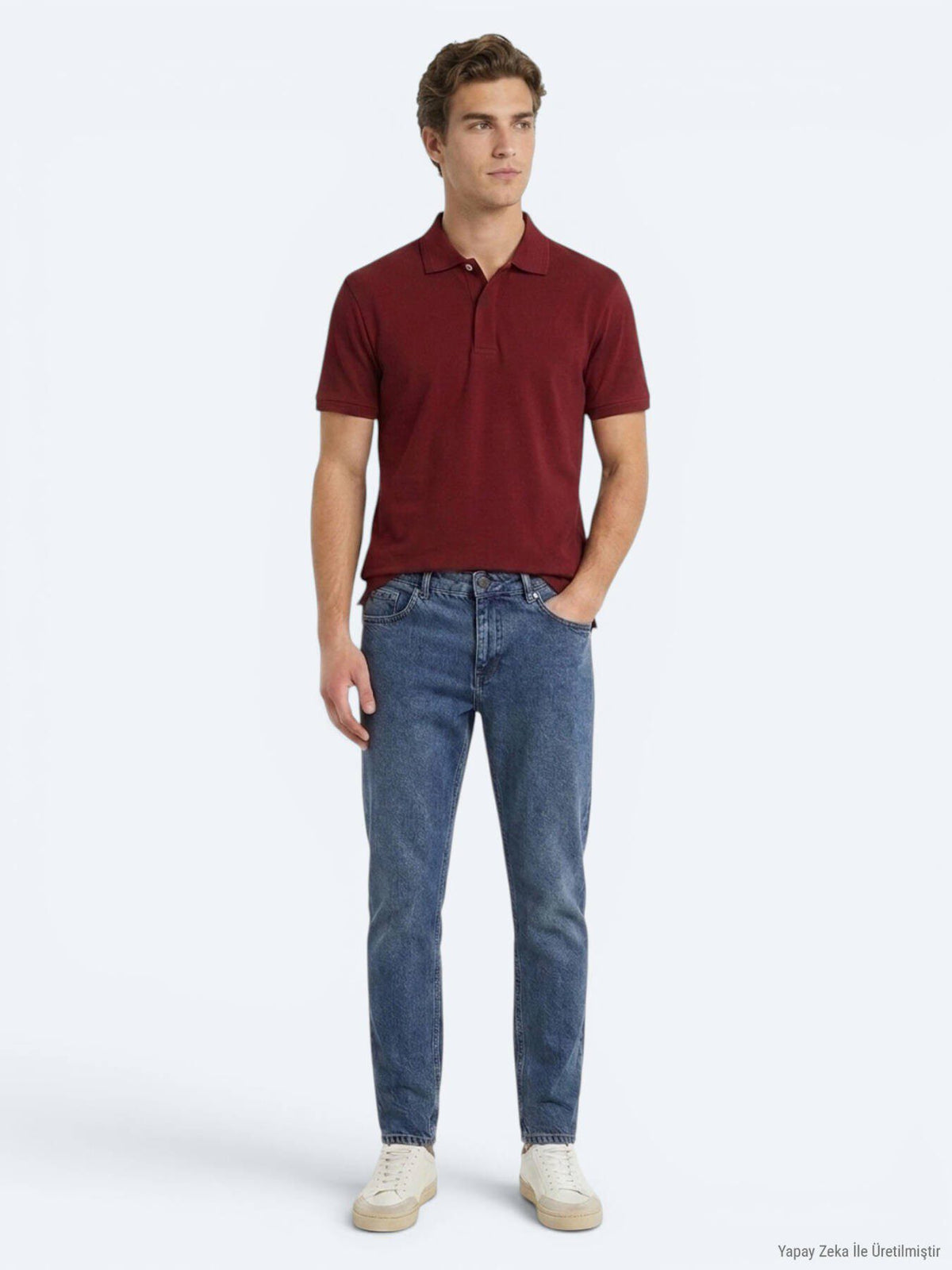 Bordeaux Unifarben 100% Baumwoll T-Shirt