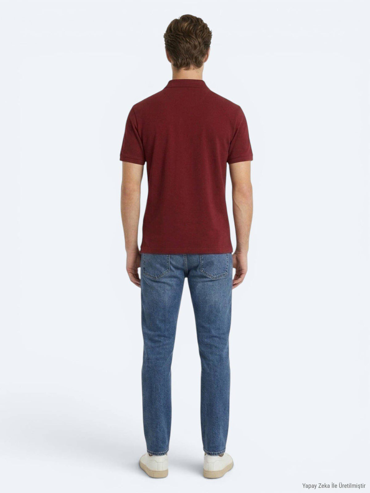 Bordeaux Unifarben 100% Baumwoll T-Shirt