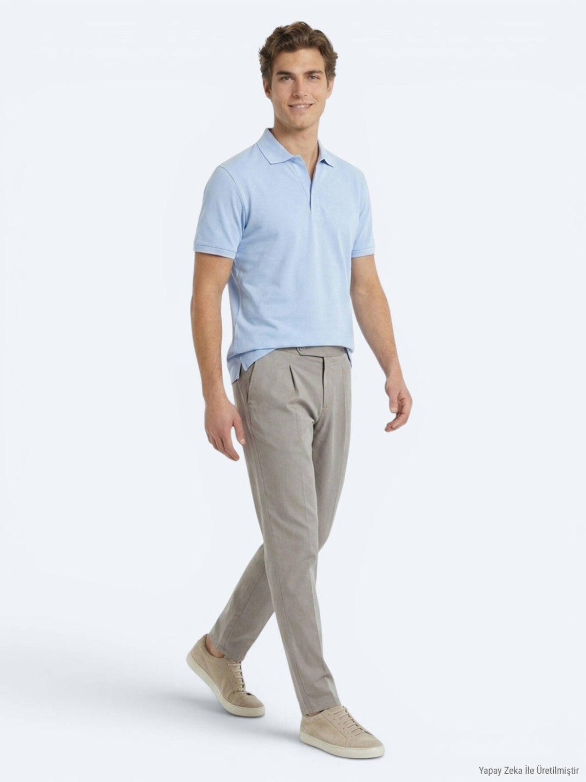 Helles Blau Unifarben 100% Baumwoll-T-Shirt
