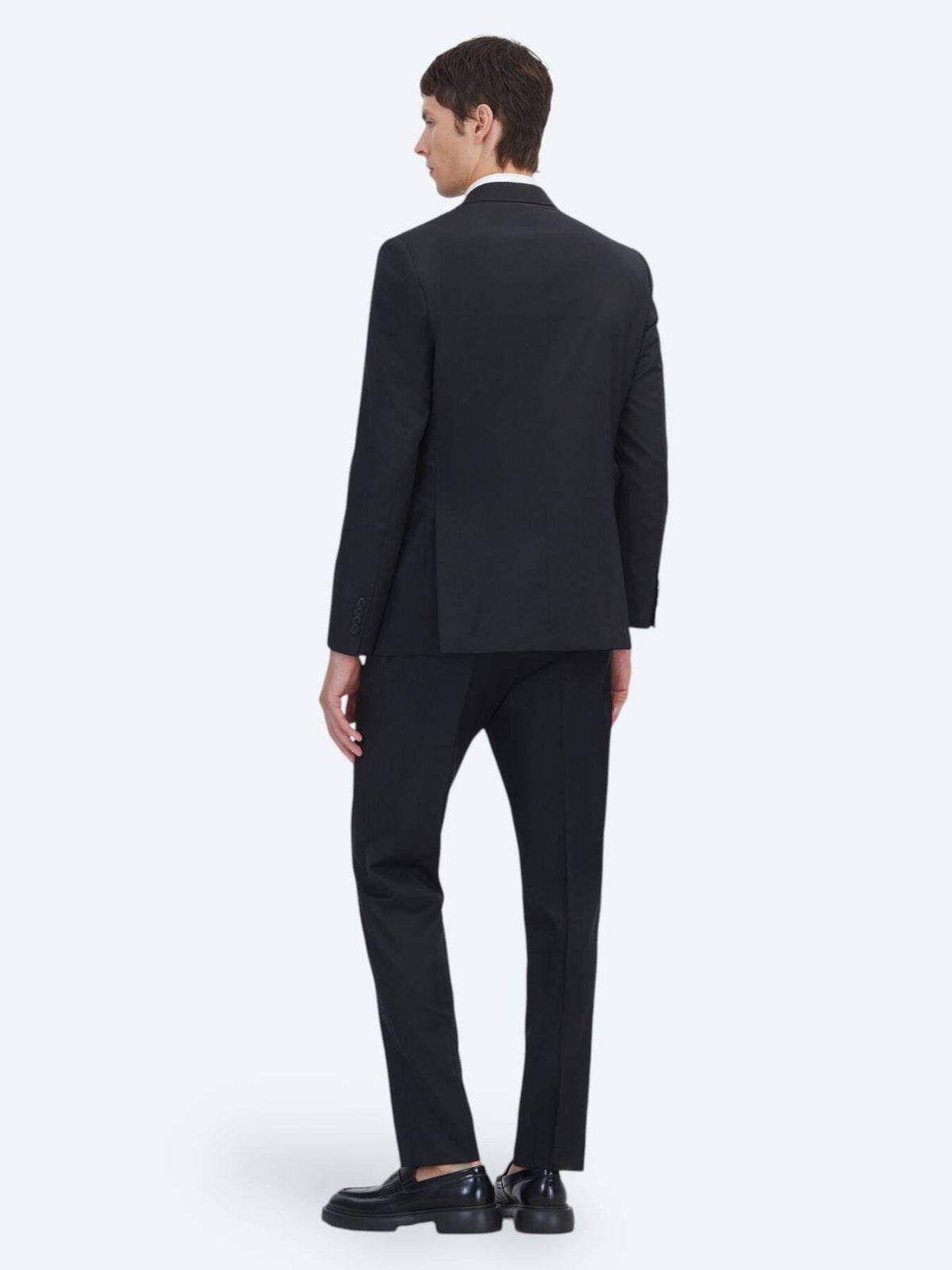 Schwarzer Modern Fit Anzug 100% Wolle