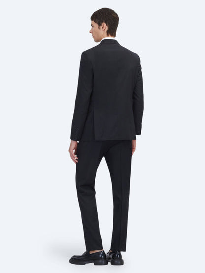 Schwarzer Modern Fit Anzug 100% Wolle