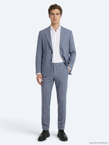 Blauer Modern Fit Anzug