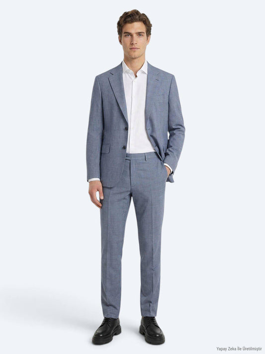 Blauer Modern Fit Anzug