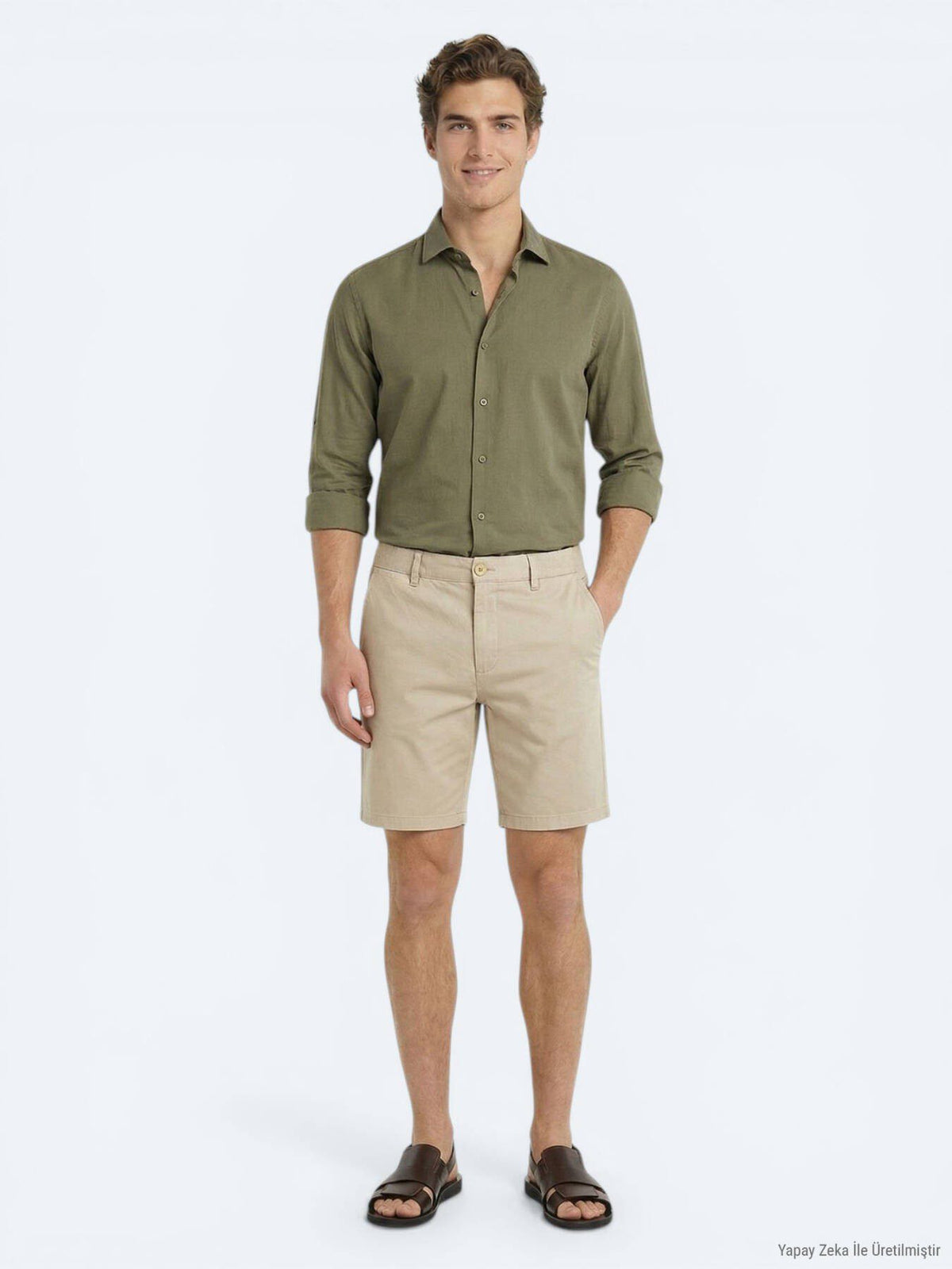 Karamell Jogging Bermuda aus Baumwolle