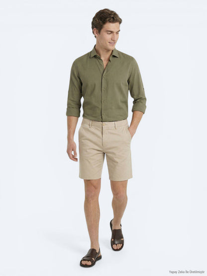 Karamell Jogging Bermuda aus Baumwolle
