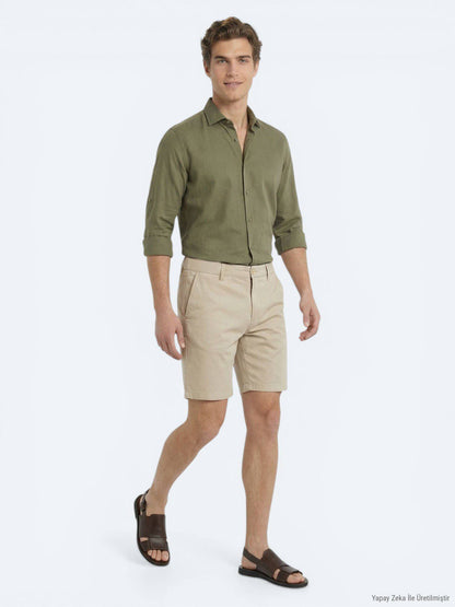 Karamell Jogging Bermuda aus Baumwolle