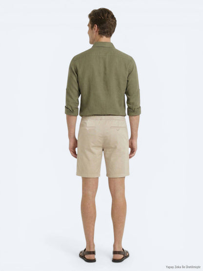 Karamell Jogging Bermuda aus Baumwolle