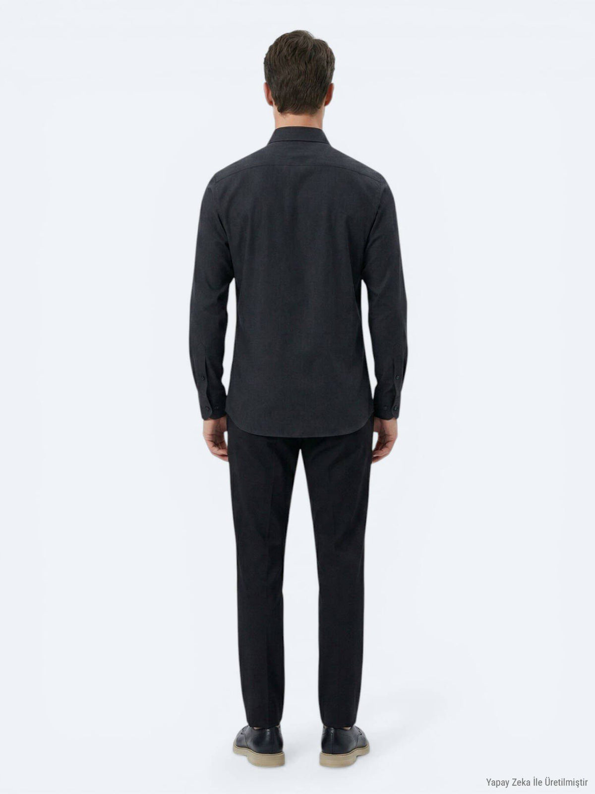 Schwarzes Klassisches Baumwollhemd Regular Fit