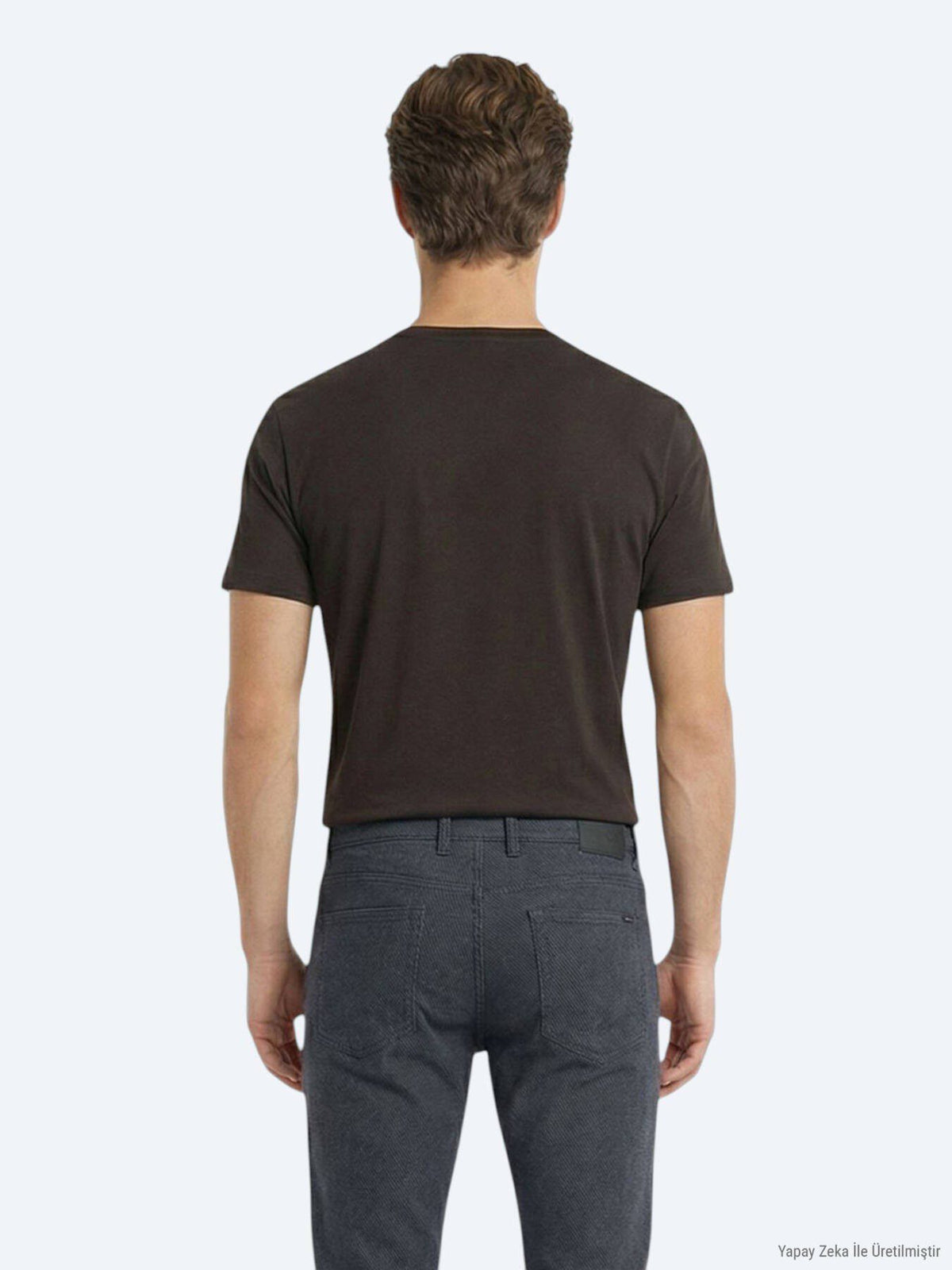 Braunes schlichtes 100% Baumwoll-T-Shirt