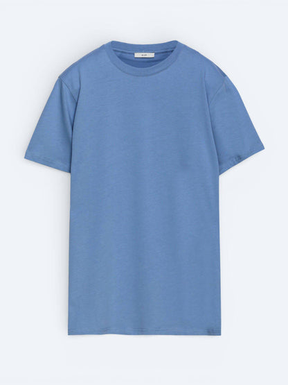 Indigo Unifarben 100% Baumwoll T-Shirt