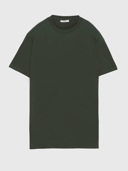 Ölgrün Unifarben 100% Baumwoll T-Shirt