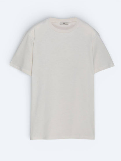 Steinfarbiges 100% Baumwoll-T-Shirt