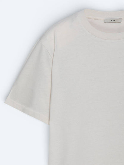 Steinfarbiges 100% Baumwoll-T-Shirt