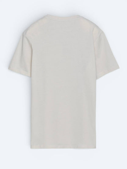 Steinfarbiges 100% Baumwoll-T-Shirt
