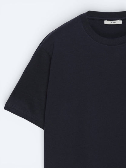 Marineblaues schlichtes 100% Baumwoll-T-Shirt