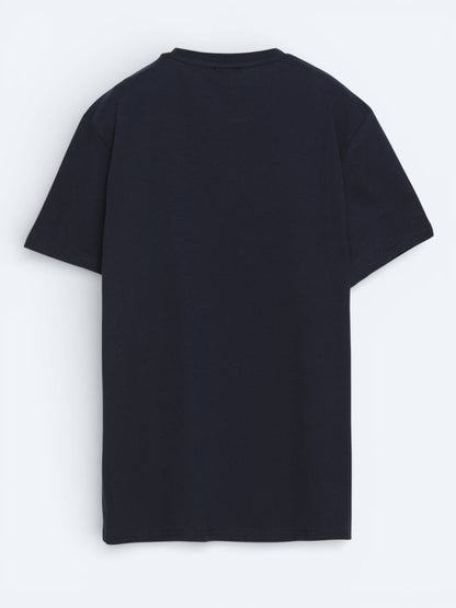 Marineblaues schlichtes 100% Baumwoll-T-Shirt