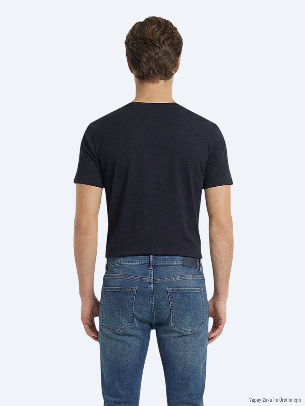 Marineblaues schlichtes 100% Baumwoll-T-Shirt