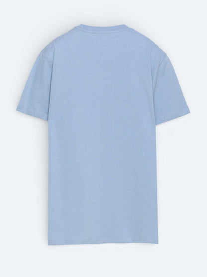 Hellblaues schlichtes 100% Baumwoll-T-Shirt