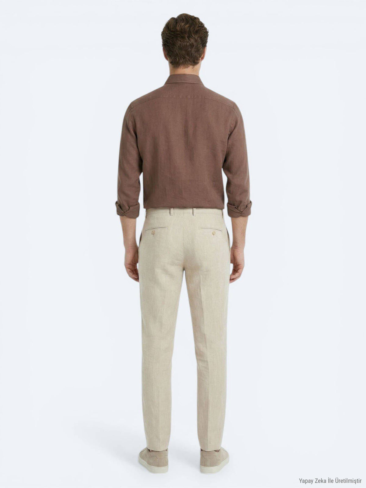 Beige Velours Jogginghose 100% Baumwolle